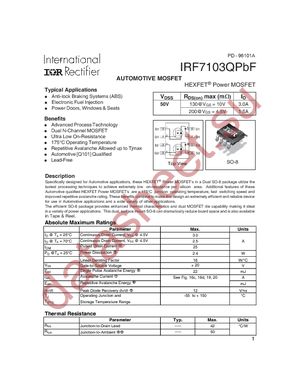 IRF7103QPBF datasheet  